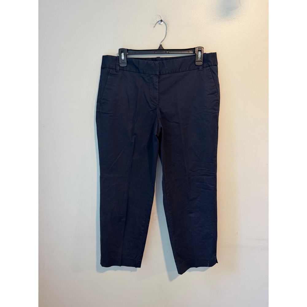 J.Crew Navy Blue City Fit Cocktail Capri Pants Stretch Cotton Cropped Trousers 8